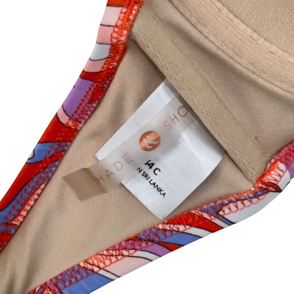 Shade & Shore Womens Floral Printed Bikini Top Size 34C Multicolor Nylon/Spandex - Picture 3 of 12